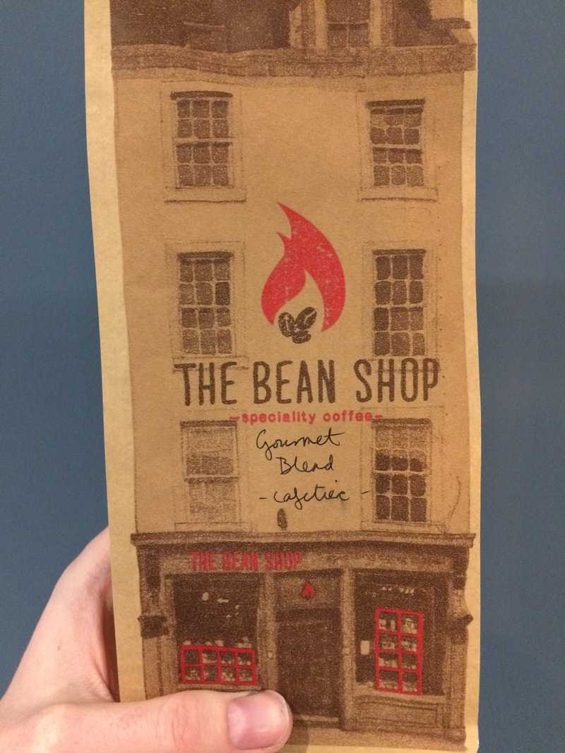 A bag of coffee from The Bean Shop