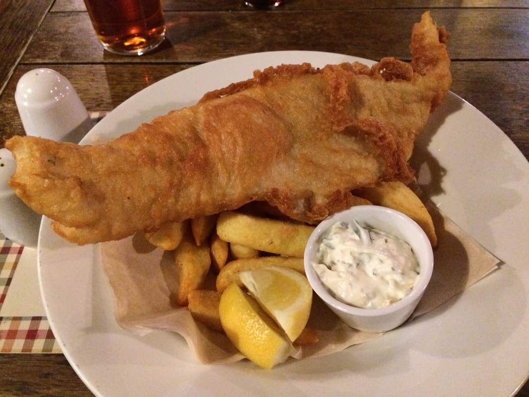 Fish and chips at the Kirkstyle Inn, Dunning