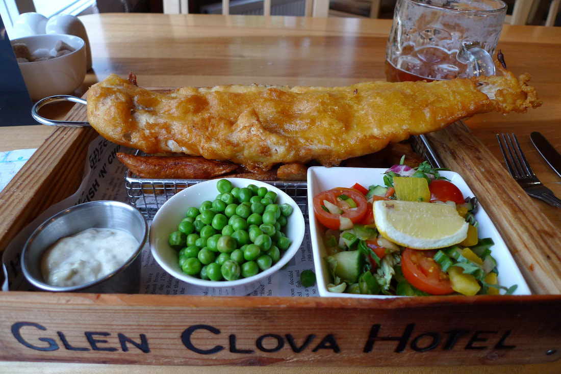 Glen Clova Fish Box. Fish n' chips at the Glen Clova Hotel