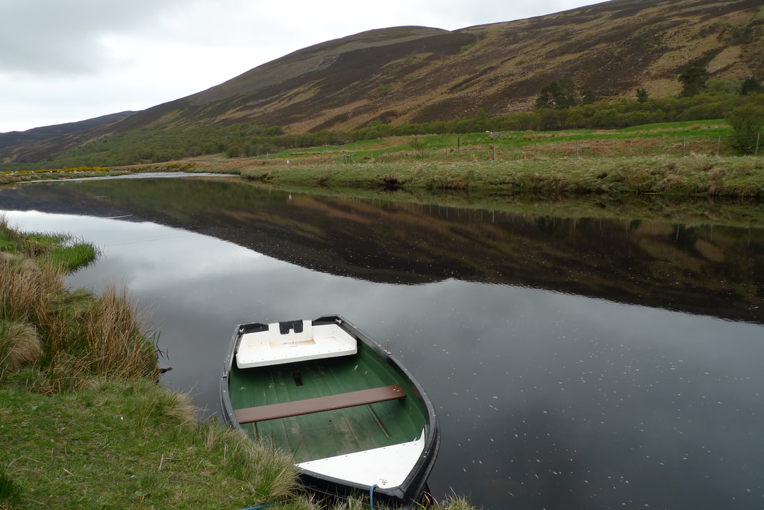 A boat on the River Helmsdale
