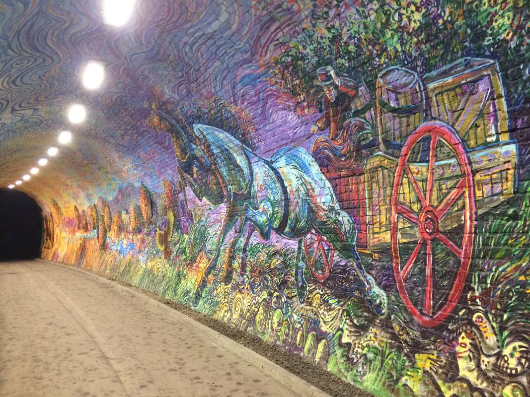 Horse and carriage detail on the Colinton Tunnel mural