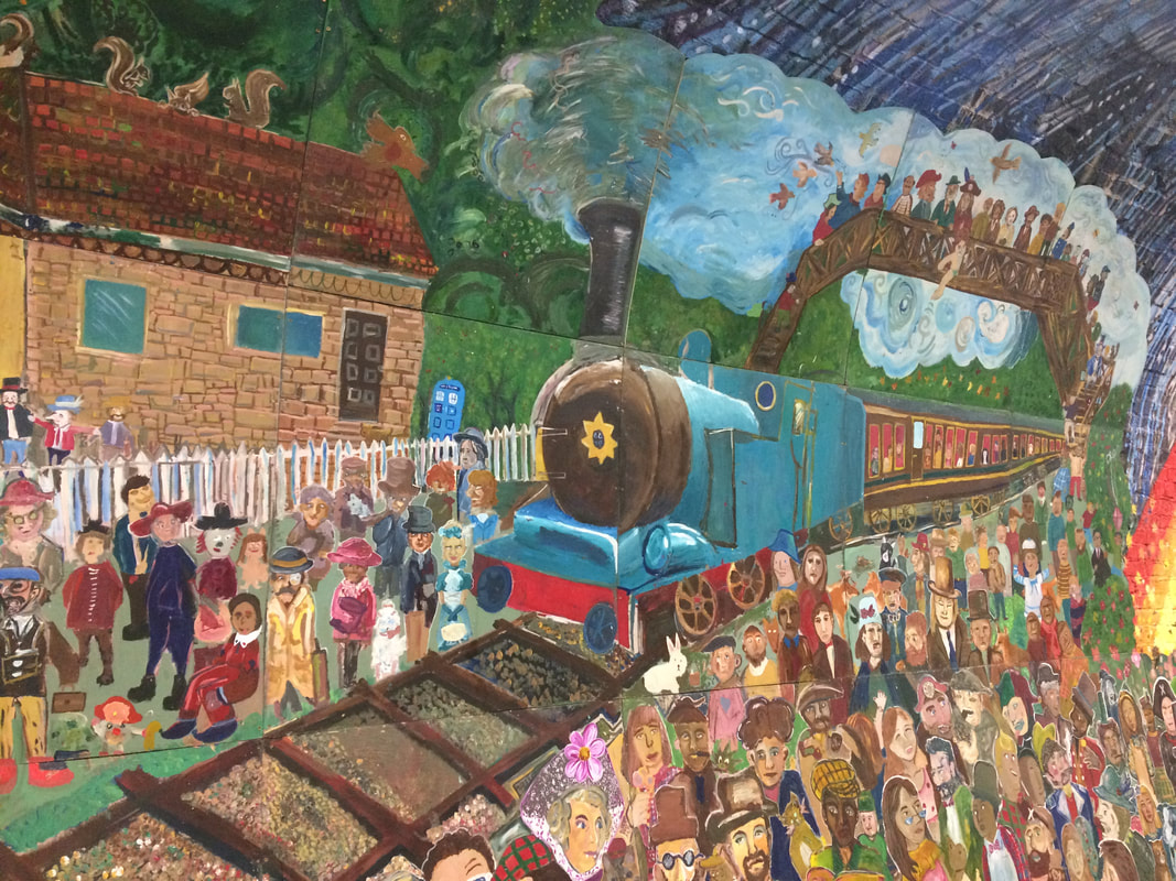 Detail of the mural in Colinton Tunnel
