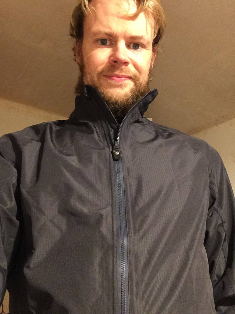 Wearing Vulpine's waterproof cycling jacket