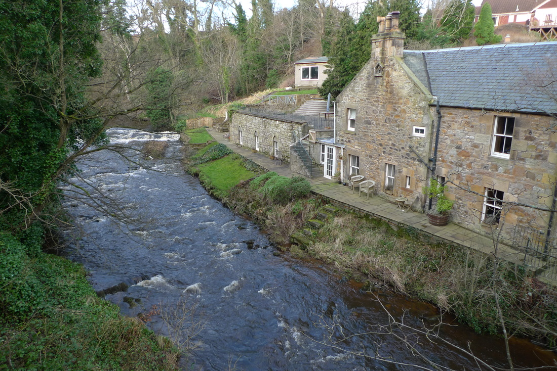 Former mill building alongside the Water of Leith near Currie