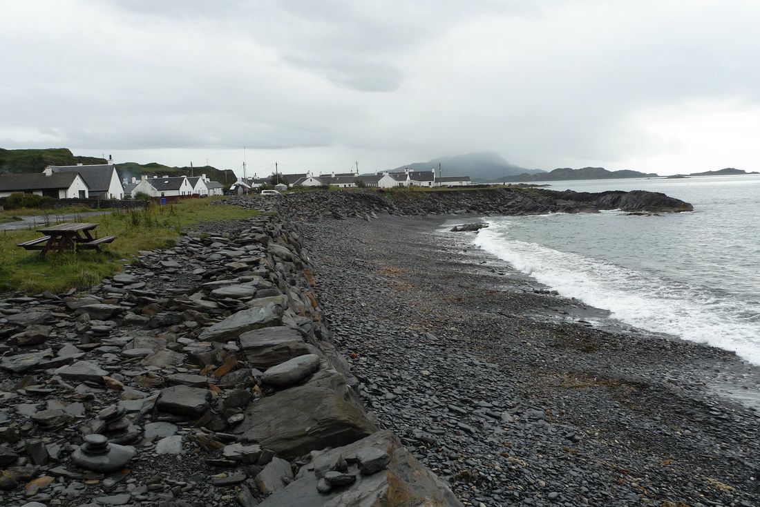 The beach in Cullipol is covered with shards of slate