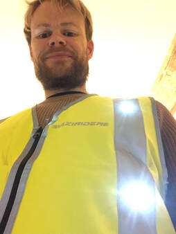 Wearing the Vizirider LED cycling vest