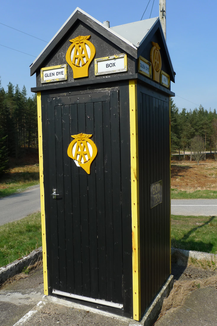 Glen Dye AA Call Box at the Cairn O'Mount Road