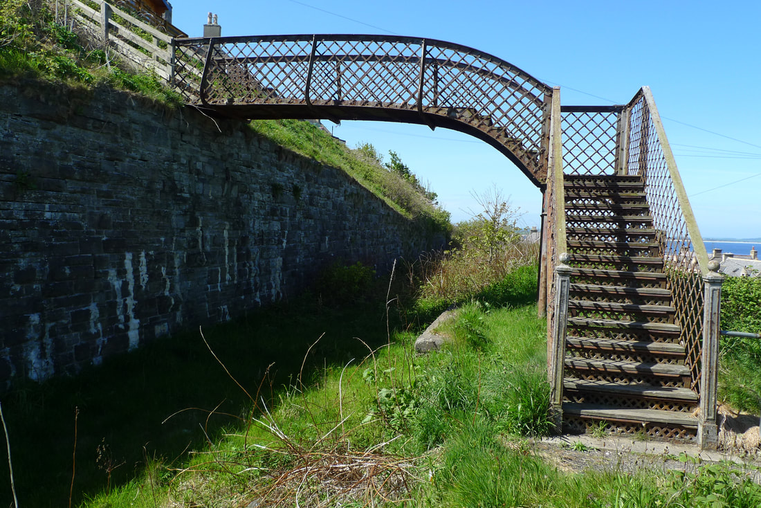 Railway footbridge at Buckpool, Moray