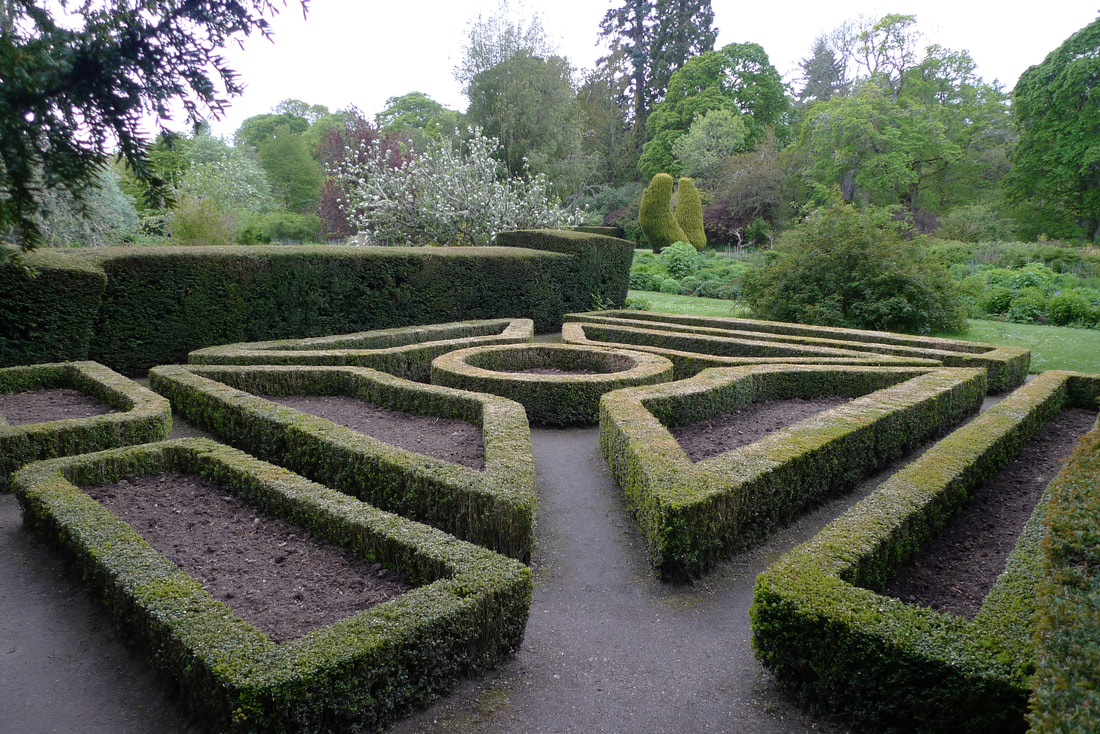 Decorative hedge in Cawdor Castle gardens