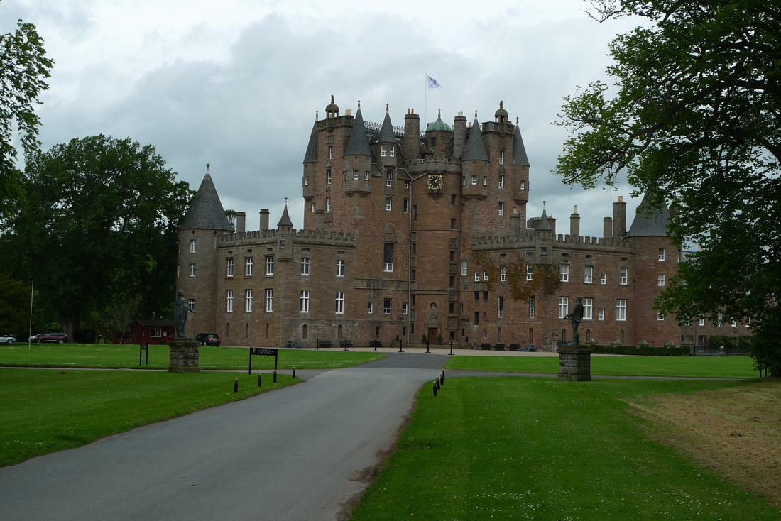 Glamis Castle, looking down the driveway to the castle