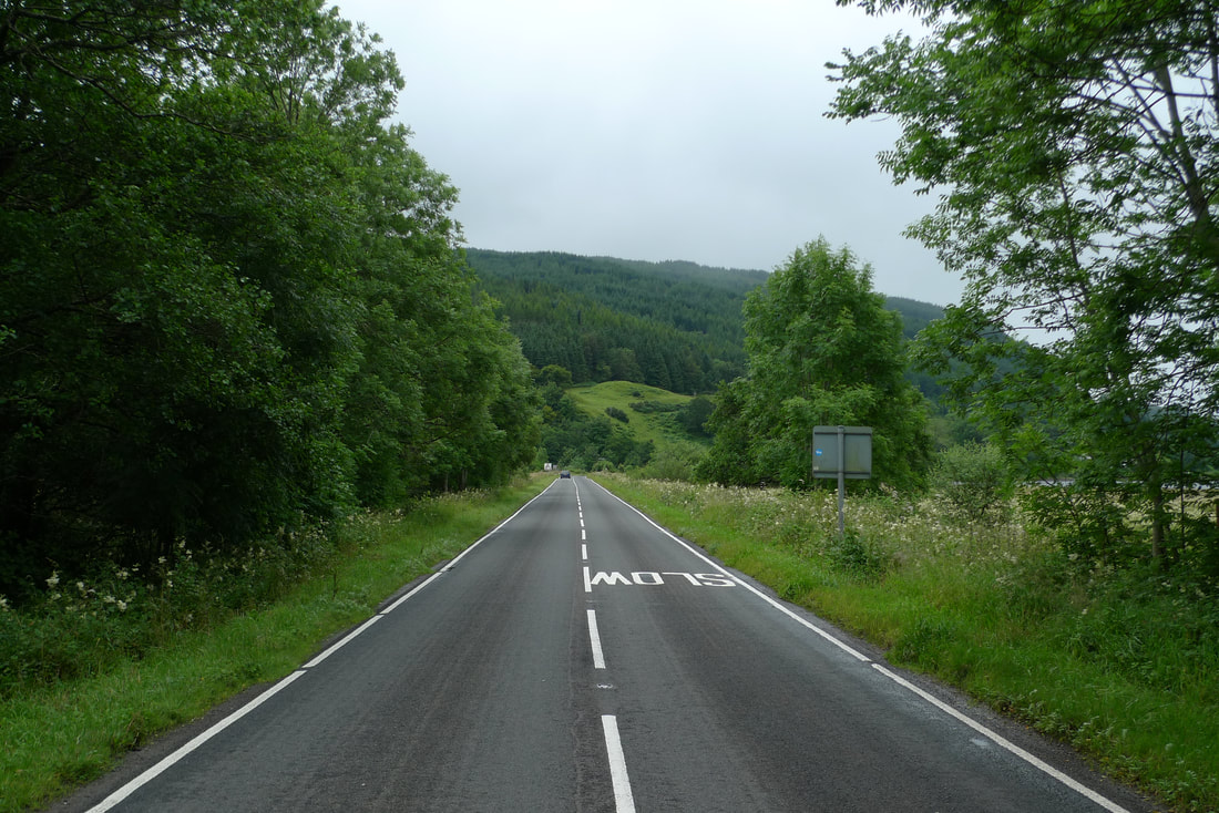 A straight stretch of the The A816 road