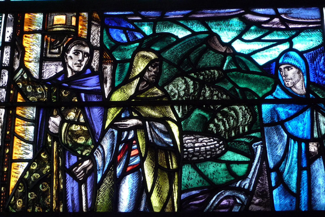 Stained glass window in Kilbrandon church