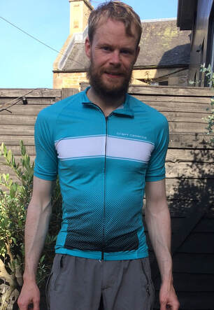 Cycling Scot wearing Recycled cycling jersey from Craft Cadence