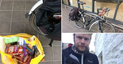 Cycling to the supermarket